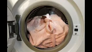 Experiment - Bathrobe - in a Washing Machine - centrifuge