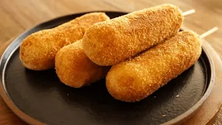 Potatoes instead of Flour! Crispy and soft! Potato Hot Dogs! everyone likes it ! 5-minuterecipe!!