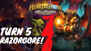 INSANE EARLY DRAGON RAZORGORE TRANSITION! | Hearthstone Battlegrounds