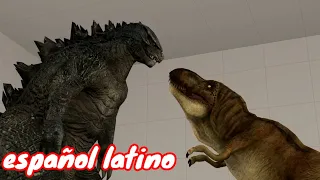 SFM Godzilla 2014 y T-Rex español latino