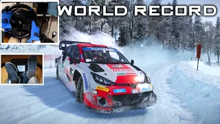 [World Record] Rally Sweden (Rally 1) | WRC Generations | T300RS + TH8A |4K60FPS