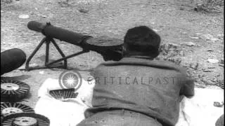 American soldiers train with Lewis machine gun. HD Stock Footage