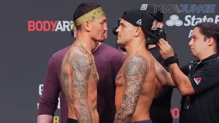 UFC 236: Max Holloway vs  Dustin Poirier staredown