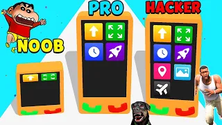 SHINCHAN NOOB vs PRO vs HACKER in MOBILE RUN with FRANKLIN and CHOP | DREAM SQUAD