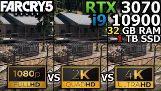 Far Cry 5 | 1080p vs 1440p vs 2160p | RTX 3070 | i9 10900 | 32GB RAM | 1TB SSD