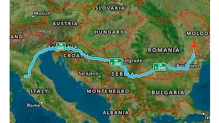 Driving through Europe - from Italy to Romania