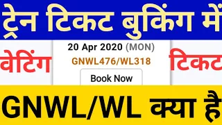 GNWL ticket confirmation chances | GNWL ka kya matlab hota hai | GNWL WL means in Hindi | Gnwl Rac