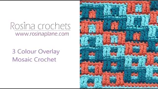 Blocks Square - 3 colour Overlay Mosaic Crochet Tutorial