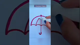 Very easy to draw umbrella ☂️! #shorts  #tonniartandcraft #satisfying #youtubeshorts #art