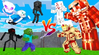 Monster School Zombie Attack Big Titan and Titan Magician- Minecraft Animation