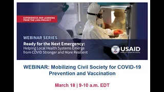 WEBINAR: Mobilizing Civil Society for COVID-19 Prevention and Vaccination