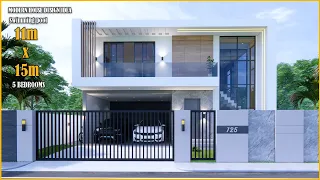 House Design | 11m x 15m with swimming pool | 5 Bedrooms