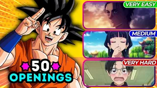 🎵 Guess 50 Anime Openings 🔊 Very EASY - Very HARD 🔥 Anime Opening Quiz