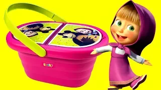 Play Doh Masha and The Bear Picnic Basket Toy Review (Маша и Медведь)