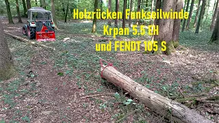 Holzrücken Funkseilwinde Krpan 5.5 EH und FENDT 105 S #fendt #holzrücken #forst #krpan