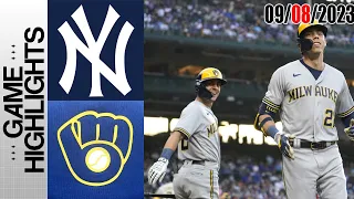 New York Yankees vs Milwaukee Brewers GAME HIGHLIGHTS  [TODAY] September 08, 2023