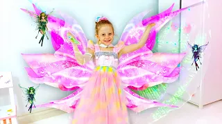 Nastya ve Yeni oyuncak Bebek Pixies Crystal Flyers