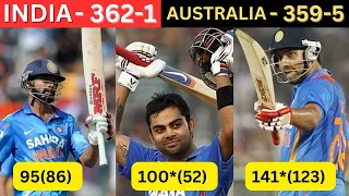 India Highest Run Chase Down 362-1 By Australia 2nd ODI 2013 Highlights (Ball By Ball)