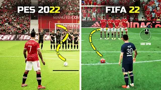 eFootball 2022 vs FIFA 22 | Realistic Free Kick & Penalty