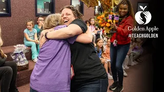 Aimee Legatzke of Fox Meadow Elementary surprised with 2024 Golden Apple Award