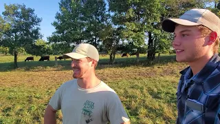 Issac and Connor discussing grazing rotations in a drought.