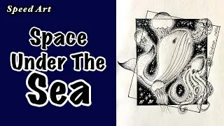 SPACE UNDER THE SEA || Speed Art || BLACK nART