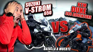 ❌Suzuki V-STROM 650 🆚 KTM Duke 390 ADVENTURE❌Fullgass Drag Race Cuarto de milla #fullgass #batallas