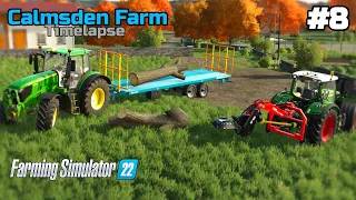 Creating access to 'secret' Field, mowing and baling Hay | Calmsden Farm #8 | Farming Simulator 22