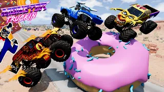 Monster Jam INSANE Racing, Freestyle and High Speed Jumps #26 | BeamNG Drive | Grave Digger