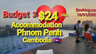 🦘 🇦🇺 🇰🇭 Budget Luxury ($24) Accommodation ($24)USA Phnom Penh Cambodia 🇰🇭 details below this video