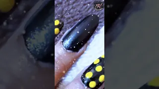 nail art black+yellow #nailart #nails #nailpolish #youtubeshorts #shortvideo