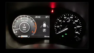 Analog/digital gauges on a 2023 Nissan Kicks