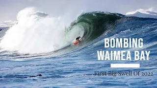 PUMPING Waimea Bay On The First Big Swell of 2022!