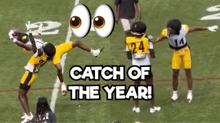 George Pickens makes CATCH OF THE YEAR Vs Joey Porter Jr 🔥👀 2023 Steelers Training Camp highlights