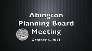 Planning Board; October 4, 2021