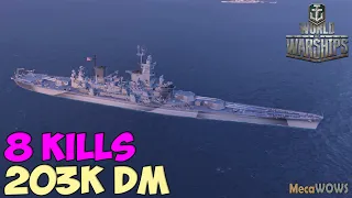 World of WarShips | Georgia | 8 KILLS | 203K Damage - Replay Gameplay 1080p 60 fps