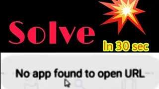 No app Found to open URL _.solve.  In 30 sec  😧