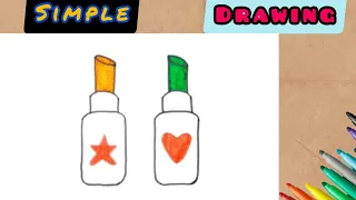 How to draw lipstick easy || simple drawing for beginners