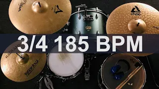 🔴 185 BPM 3/4 Heavy Drums Metronome