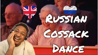 The Queen is enjoying the Russian Cossack Dance Group's stunning performance Reaction