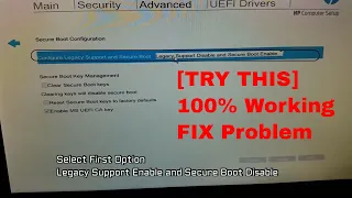 Legacy Support Enable and Secure Boot Disable / Enable PXE / Legacy boot BIOS settings HP