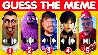 Guess The MEME Song | Wednesday, MrBeast, Skibidi Toilet, Skibidi Dom Dom Yes Yes