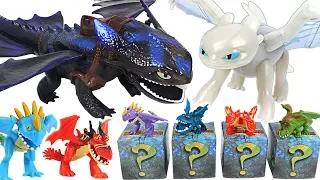 How to train your dragon 3 giant fire breathing Toothless and Mystery mini dragons! Go! #DuDuPopTOY