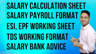 Salary Payroll in Excel| ESI Calculation|EPF Calculator|TDS Working Salary Payroll as per Labour Law