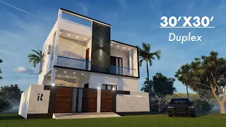 30X30 Feet West Facing Duplex House Design | 900 Sqft House Plan | 9X9 Meters House Design