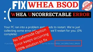 Whea uncorrectable error windows 10