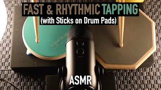 ASMR Fast & Rhythmic Tapping With Sticks On Drum Pads (No Talking)