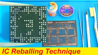 How to Reball BGA IC with SMD Stencil | IC Reballing easy Technique