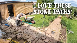 LAYING NATURAL STONE PATHS - Using sandstone setts