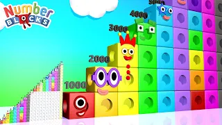 Numberblocks Mathlink Step Squad 1 to 10 20 vs 1000 10,000 BIGGEST Standing Tall Numbers Pattern